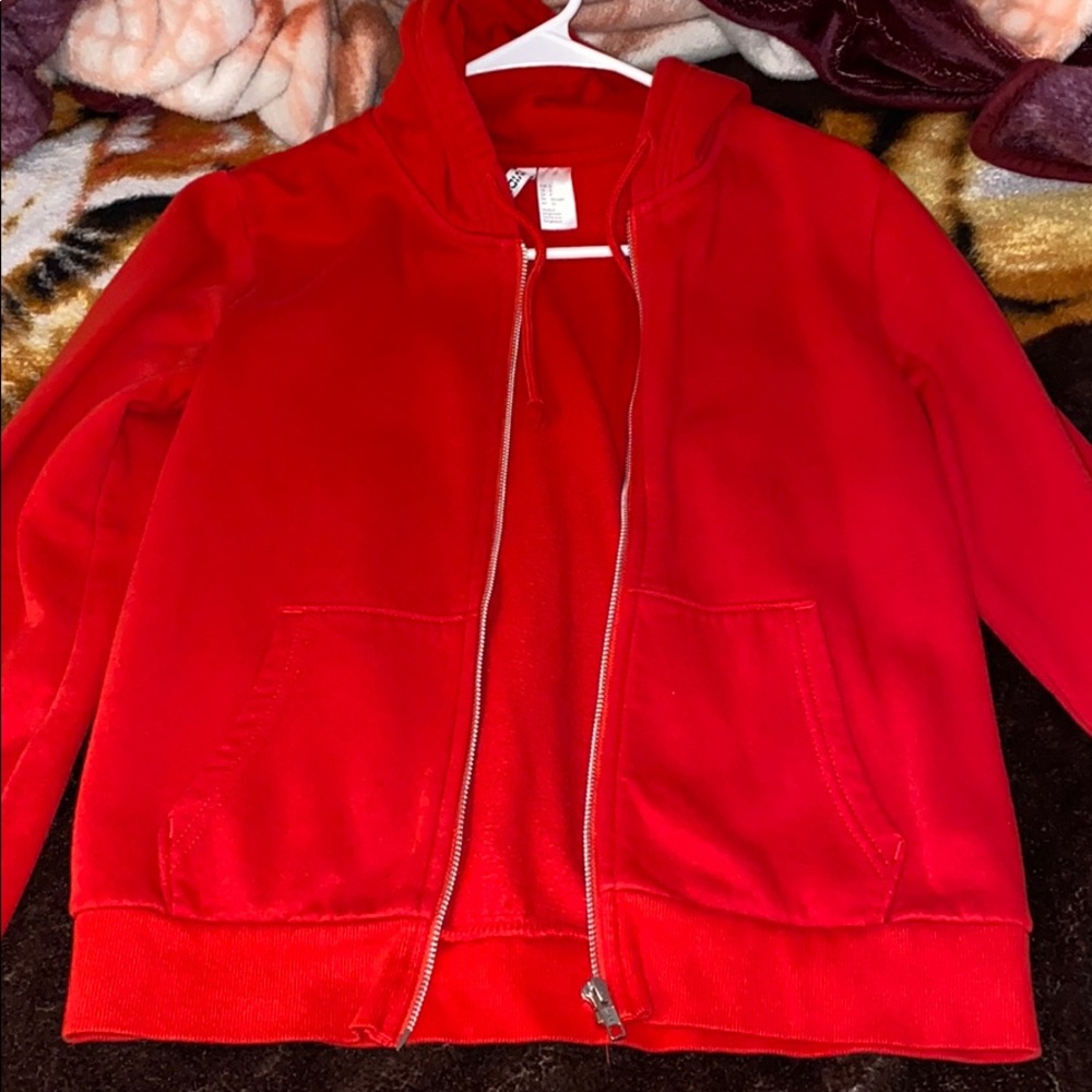 Red zip up